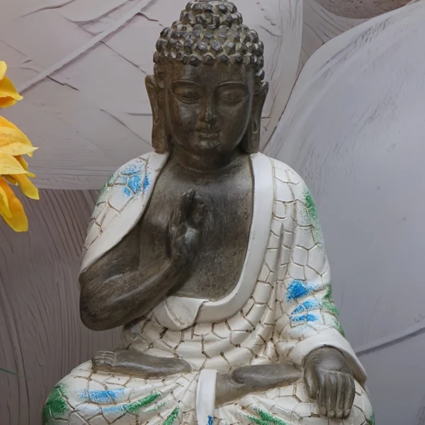 Statuette Bouddha en résine peint