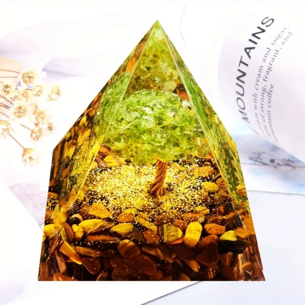 Pyramide Orgonite oeil de tigre