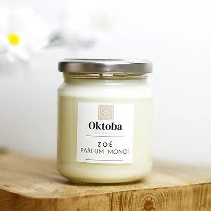 Bougie parfumée au monoï.