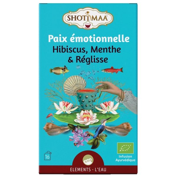 Tisane paix émotionnelle à l'hibiscus, menthe et réglisse