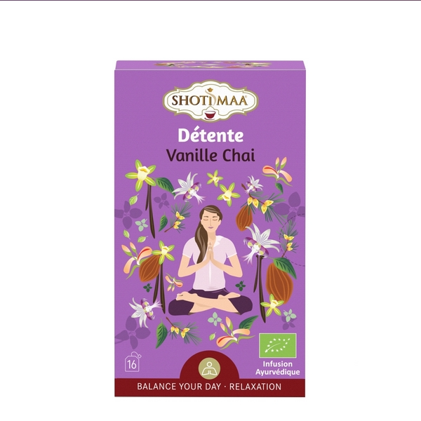 Tisane bio détente. Vanille Chai