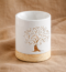 Brûle-parfum arbre de vie en céramique laqué blanc pour huiles essentielles ou fondants