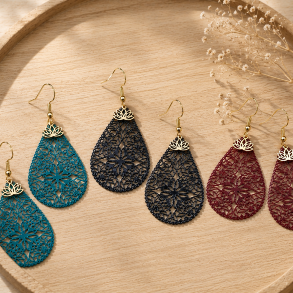Boucles d’oreilles Fleur de Lotus