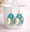 Boucles d'oreilles florales bleues bohème